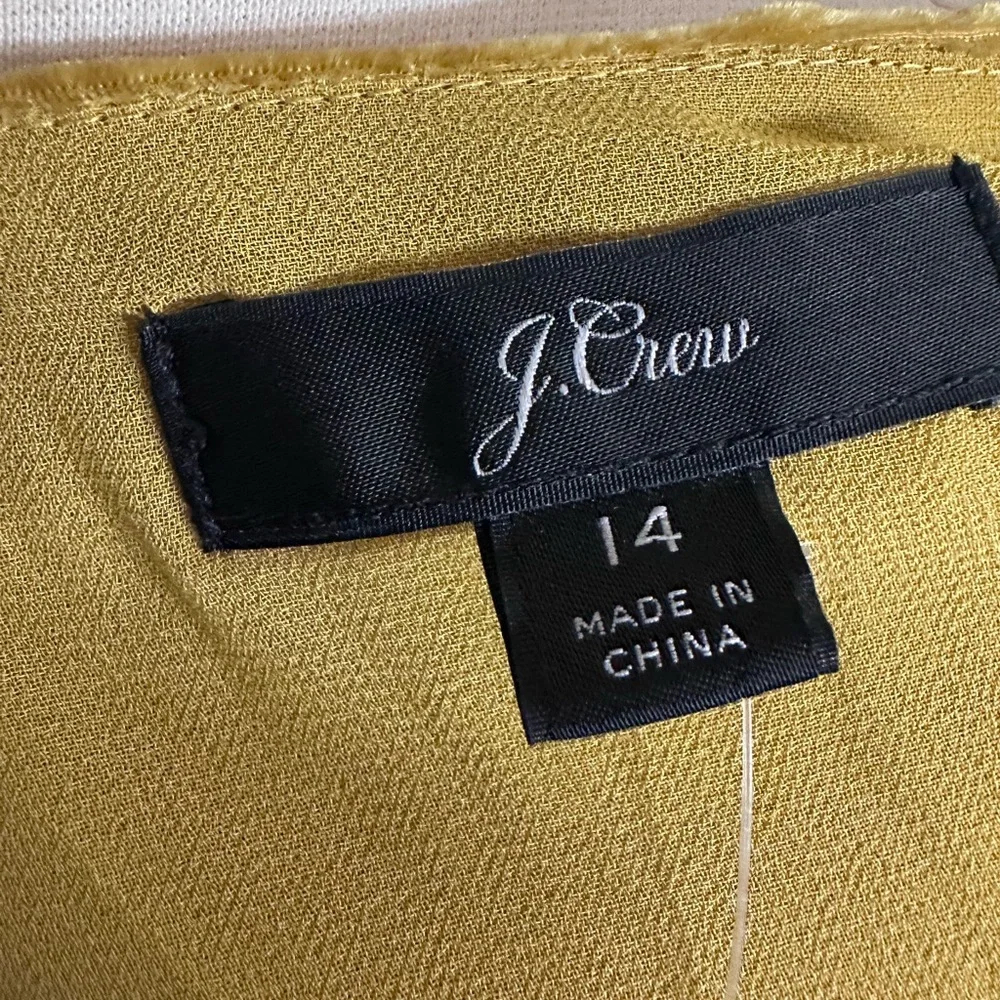 J. Crew Blouse Faux Wrap Holiday Party Drapey Velvet Golden Amber Women's 14 - Picture 10 of 14